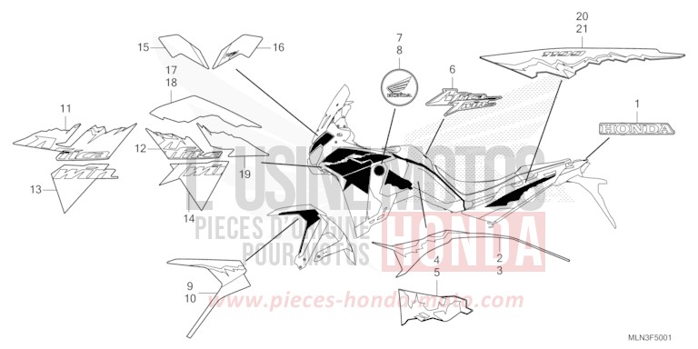 MARKE/STREIFEN (2) von Africa Twin Mechanik PEARL GLARE WHITE (NHB53H) von 2024